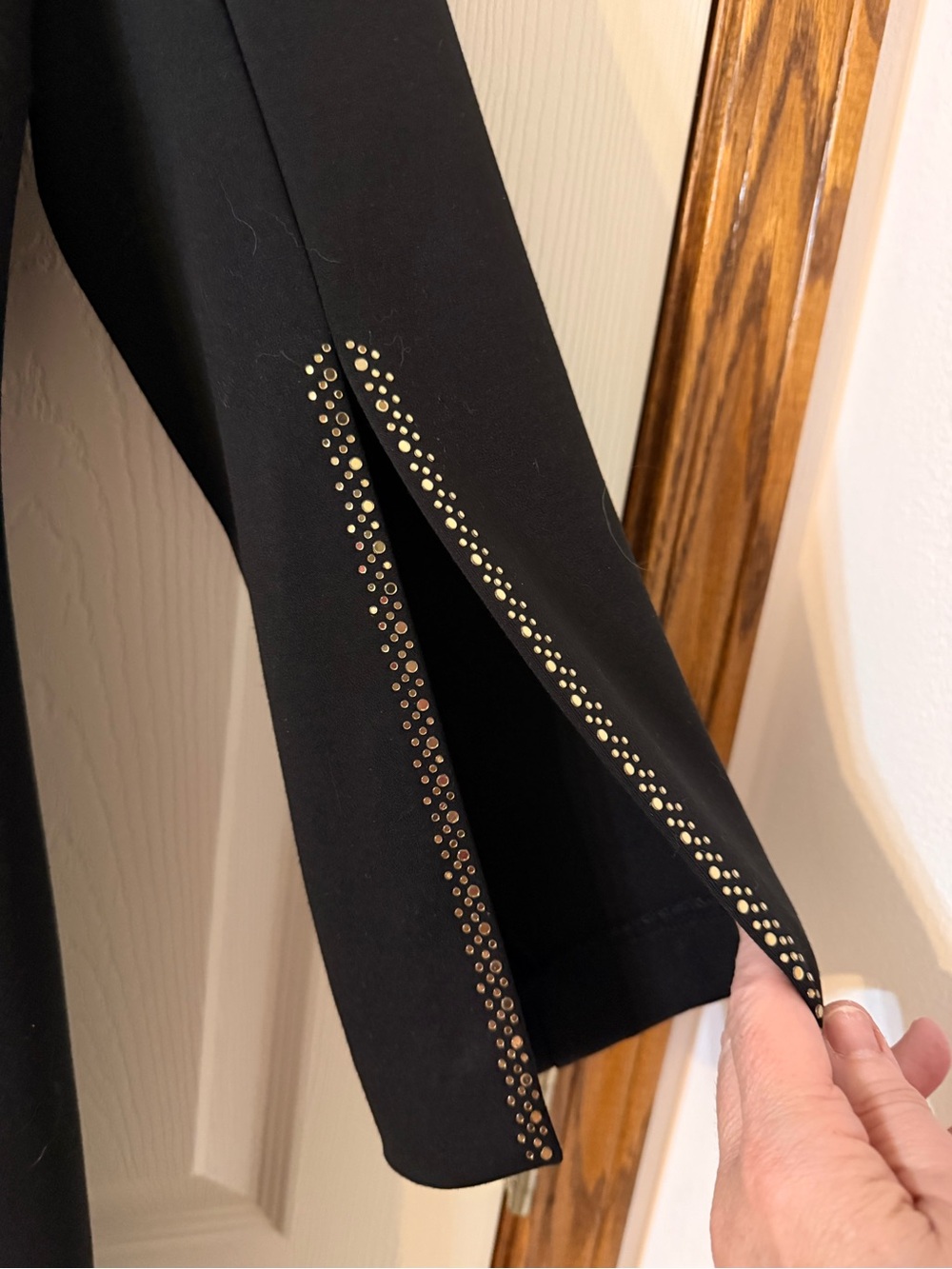 Calvin Klein Black Shift Dress with Gold Stud Accents - Picture 2 of 5